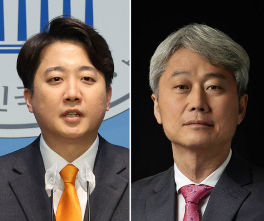 국민의힘 대표직 상실 후 개혁신당을 창당해 대표를 역임한 이준석 의원, 제22대 총선 국민의힘 서울 송파병 후보였던 김근식 송파병 당협위원장.<연합뉴스 사진·김근식 교수 페이스북 사진 갈무리>